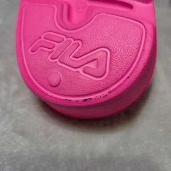 FILA Sleek Slide ST Women's Sandals US 11 Pink Black Logo Pool Slides NEW IN BOX - Picture 6 of 8